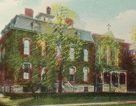 c1910 St Vincent&#39;s Hospital Toledo Ohio Vintage Postcard Hand Colored Street Vie - £13.82 GBP
