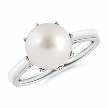 ANGARA South Sea Pearl Crown Ring in 14k Solid Gold (Grade-AAA, Size-9) - £342.43 GBP