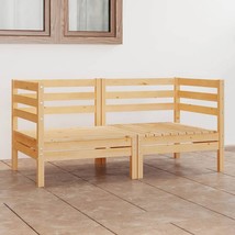  Garden Sofa Natural Wood Solid pinewood 2-seater Foldable - $5,374.15 MXN