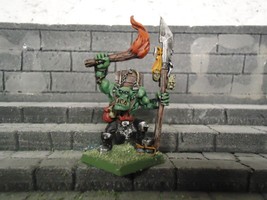 orc raider with torch and spear warhammer fantasy metal painted - $49.37
