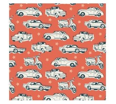 Emma &amp; Mila Pre-Cut Cotton Fabric, Car and Star, Fat Quarter, 18&quot; X 21&quot; - £3.10 GBP