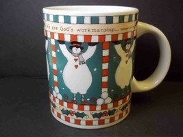 Dayspring coffee mug We are God&#39;s workmanship Snowmen Karla Dornacher 10 oz - £6.98 GBP