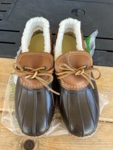 NEW L.L.Bean Women&#39;s Waterproof Rubber Moc Sherpa Lined Bean Boots, Size 9 - £91.14 GBP