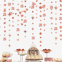 Shimmering Silver Jubilee: Rose Gold 25th Birthday Decorations with Twinkle Star - £27.56 GBP