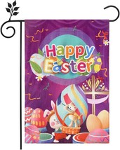 Easter Flags 12x18 inch Happy Easter Flags Vertical Double Sided with Easter Bun - £16.57 GBP