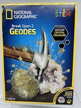 National Geographic Break Open 2 Geodes Crystal Treasure Goggles Toy COM... - $8.11