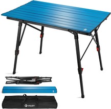 Villey Portable Camping Table With Adjustable Legs, Lightweight, Bbq And Party - £90.40 GBP