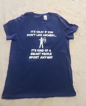 nwt ARCHERY: It&#39;s Kind Of A Smart People Sport  t-shirt Women M Navy Gra... - $14.84