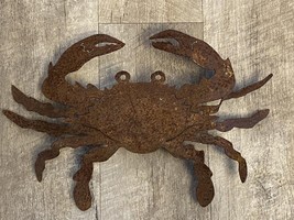 Vintage Iron Crab Wall Decor - 3D - 15&quot; - Made from Old Steel Drums - £54.98 GBP