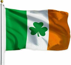 Irish Flag (Shamrock) | 3x5 feet | Printed Polyester  Ireland 100D FABRIC - £13.45 GBP