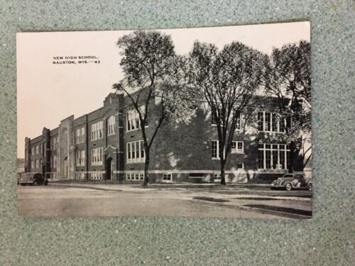 new high school Mauston Wis wisconsin WI vintage postcard  - $4.99