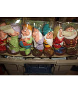 Vintage Disney Seven Dwarfs Figures Rubber Squeaky Toys All 7 w/Original... - €85,23 EUR