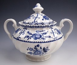 Johnson Brothers Ironstone Indes ??? Blue Sugar Bowl With Lid Excellent - £63.28 GBP