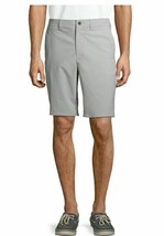 George Men&#39;s Performance Flat Front Shorts Size 46 Light Grey Color 10&quot; Inseam - £12.59 GBP