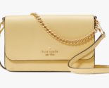 Kate Spade Madison Flap Crossbody Bag Yellow Leather Chain Butter KC586 ... - $89.09