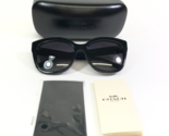 Coach Sunglasses HC 8264 L1083 5002T3 Black Gold Cat Eye Frames with Blu... - £95.56 GBP