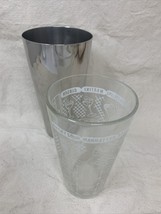VTG 2-Pc Bartender&#39;s Shaker Pint Bar Glass SS Cocktail and Mixed Drink Recipes - £16.32 GBP