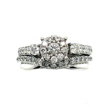 1 ctw Diamond Bridal Wedding Ring Set REAL SOLID 14 k White Gold 4.4 g Size 5.25 - £1,231.82 GBP