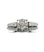 1 ctw Diamond Bridal Wedding Ring Set REAL SOLID 14 k White Gold 4.4 g S... - £1,231.82 GBP