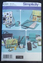 Simplicity 4391 Messenger Bags Totes Camera Cell Case Sewing Pattern UNCUT - $184.28 MXN