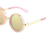 Round Thick Bold Metal Frame Steampunk Sunglasses (Gold &amp; Pink Frosted F... - £9.38 GBP