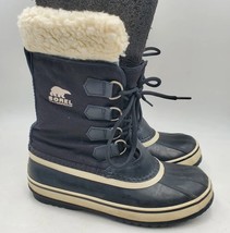 Sorel Winter Carnival Womens Duck Snow Boots Sz 7 Black NL1495-011 Water... - £39.60 GBP
