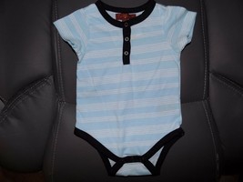 7 For All Mankind Orange/Gray Striped Snap Tee Size 6-9 Months EUC - $18.00