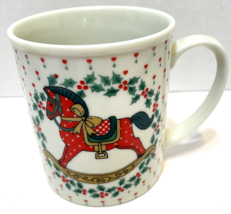 Vintage 1980s Rocking Horse Christmas Coffee Tea Cup Mug 3.5 in - $10.87