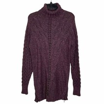 Matilda Jane Turtleneck Sweater Dress Size Small Purple Pink Open &amp; Cable Knit - £20.54 GBP