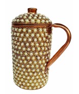 Pure Copper Jug Drink ware Set Dinnerware Tableware Pitcher outer decorated - £44.75 GBP+