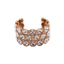 Rebecca Bangle With 3-Rows of Square White Swarovski Crystals in Rose Gold - £444.70 GBP