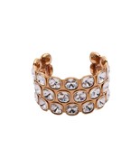 Rebecca Bangle With 3-Rows of Square White Swarovski Crystals in Rose Gold - £440.87 GBP