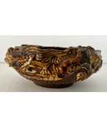 Okinawa Studio Dragon Art Pottery Ashtray Trinket Dish Set Unique 5 1/8&quot; - £25.54 GBP