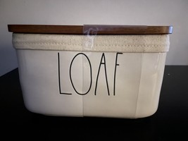 Rae Dunn LOAF Bread Box Ceramic Container With Liner and Wooden Lid - $79.95