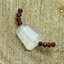 Moonstone Faceted Nugget Garnet Beads Briolette Natural Loose Gemstone Jewelry - £2.35 GBP
