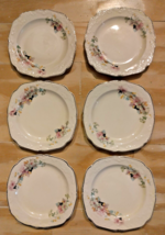 Vintage Papoco Dinnerware Pink Floral Pattern Circa 1930 By Paden City Set of 6 - £27.23 GBP