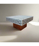 Luxurious Camel Bone inlay geometric pattern with brass base on wooden s... - $999.00+