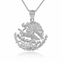 925 Sterling Silver Mexico Mexican Eagle Coat Of Arms Pendant Necklace - £32.78 GBP+