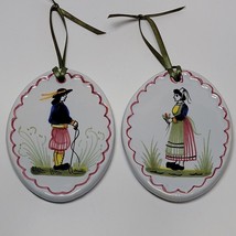 Rare - Henriot Quimper France Noel 1981 Ornament Set of 2 - £36.80 GBP