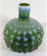 HOBNAIL GLASS VASE Blue Green Opalescent ANTHROPOLOGIE 7&quot; Tall Original ... - £30.35 GBP