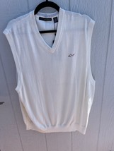 GREG NORMAN Comfort Luxury Style White Golf V-neck Sweater Vest Cotton S... - $29.99