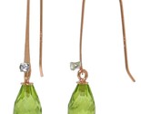 Galaxy Gold GG 14k Rose Gold Fish Hook Earrings with Diamonds and Peridots - $207.89