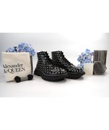 Alexander McQueen Tread Slick Studded Black Leather Lug Sole Boots 37 NIB - £467.48 GBP