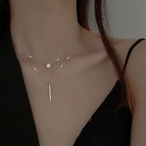 Layered Necklace for Women Aesthetic Fashion Korean Crystal Choker Necklaces Ros - $16.76