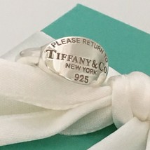 Size 5 Please Return to Tiffany &amp; Co Sterling Silver Oval Signet Ring - £159.80 GBP