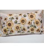 Thanksgiving Fall Yellow Sunflower Beaded Decorative Throw Pillow 24&quot; x 14&quot; - £32.06 GBP