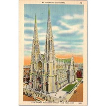 Vintage Linen Postcard, St Patricks Cathedral New York City Catholic Church - £3.92 GBP