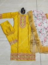 Heavy Chinon Silk With Heavy Embroidery 3 piece set for women - $39.99