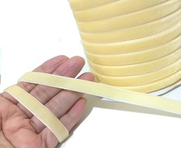 3/8&quot; 10mm wide - 5 yds-33yds Yellowish Beige Cream Butter Velvet Ribbon ... - £5.48 GBP+