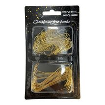 150 Piece Large and Small Gold Metal Christmas Tree Ornament Hooks - $8.98
